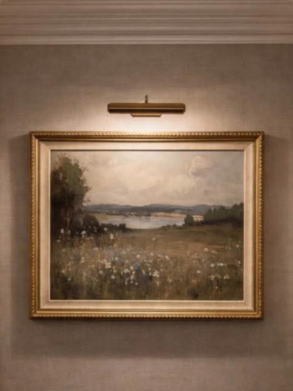 22x18” Where the Wildflowers grow. Gold frame and linen mat